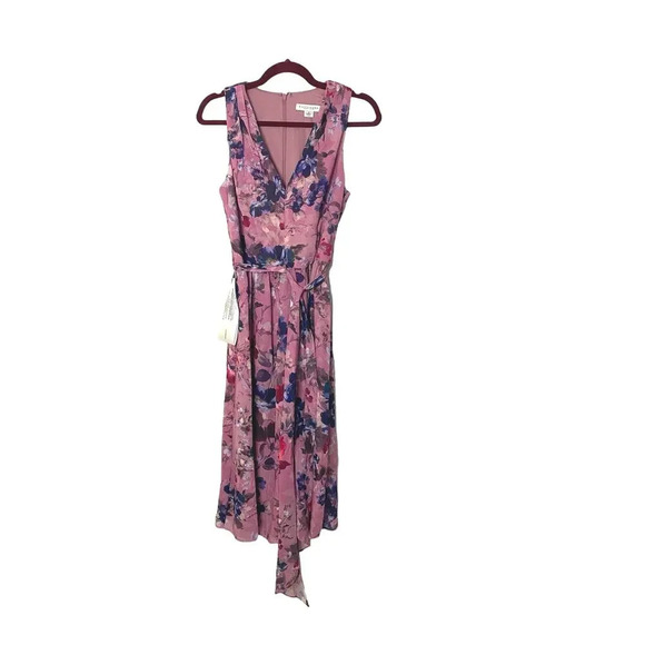 Kay Unger Ellen Pleated Floral Dress Size 0 - Picture 4 of 10